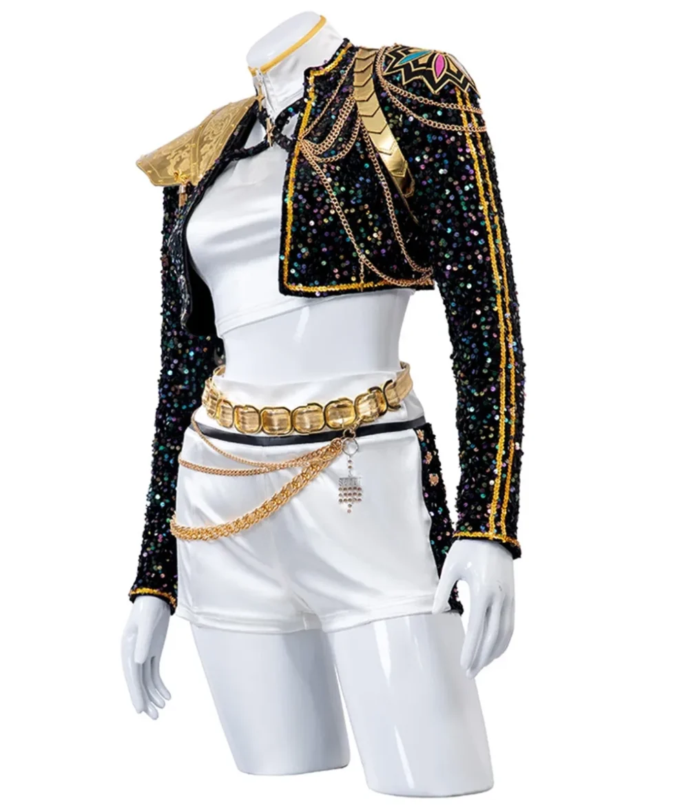 Kpop Demon Hunters Rumi Golden Black Dance Outfit Cosplay Costume 2025