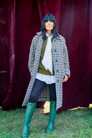 The Traitors UK S03 Claudia Winkleman Plaid Coat