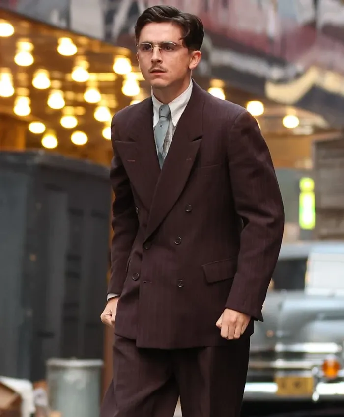 Marty Supreme 2025 Timothée Chalamet Maroon Suit