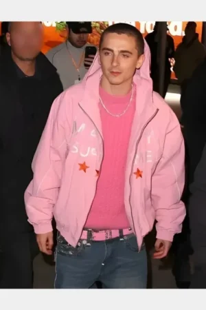 Timothée Chalamet Marty Supreme Pink Jacket Hoodie