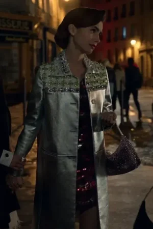 Emily In Paris S02 Lily Collins Silver Coat