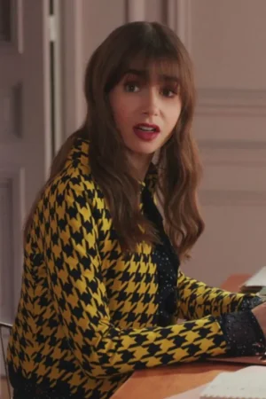 Lily Collins Emily in Paris S03 Yellow Blazer2025