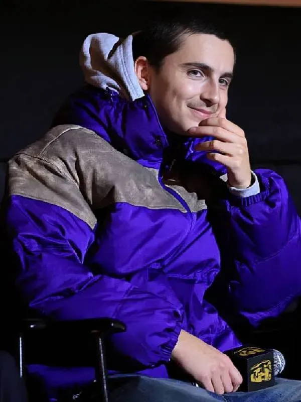 Marty Supreme Timothée Chalamet Purple Puffer Jacket2025