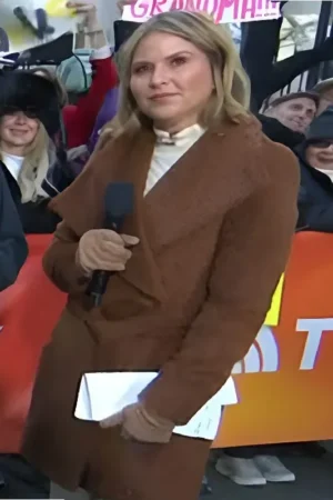 The Today Show 2025 Jenna Bush Hager Brown Wrap Coat