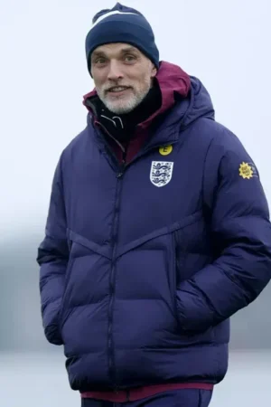 Thomas Tuchel Blue Puffer Hooded Jacket