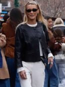 Bella Hadid Black Leather Jacket
