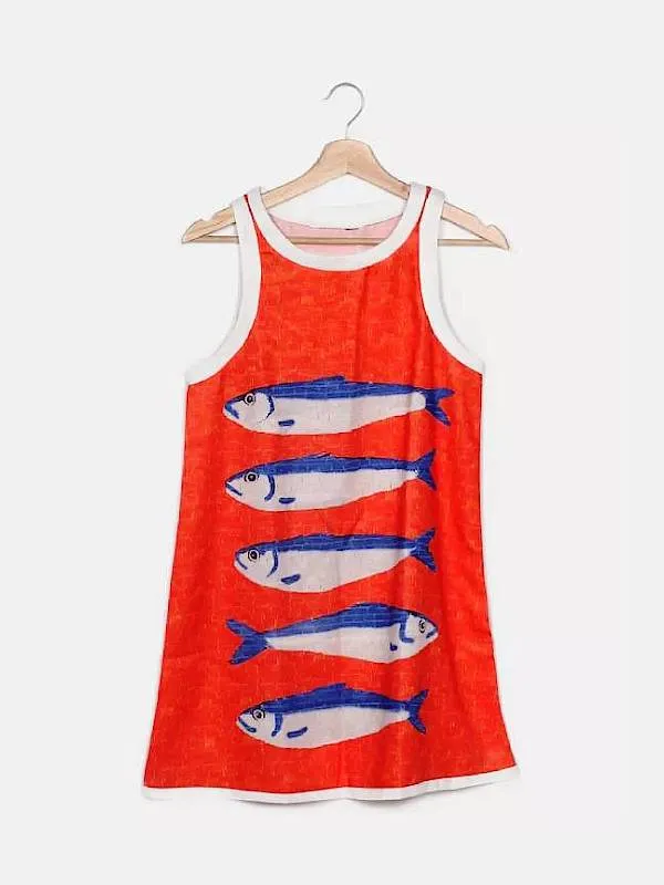 Below Deck Mediterranean S10 Aesha Scott Orange Fish Print Dress2025