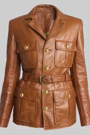 Black Bag 2025 Cate Blanchett Brown Leather Jacket
