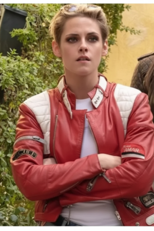Charlies Angles Kristen Stewart Red Leather Jacket