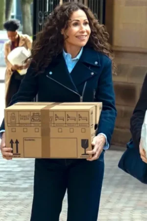 Run Away S01 Minnie Driver Navy Blue Biker Jacket