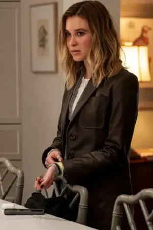 Scream 2026 Isabel May Brown Leather Coat