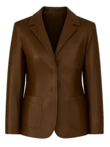 Scream 2026 Isabel May Brown Leather Coat