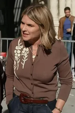 Today Jenna Bush Hager Brown Floral Cardigan