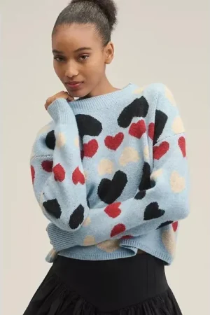 Heart-Icons-Crew-Neck-Blue-Sweat