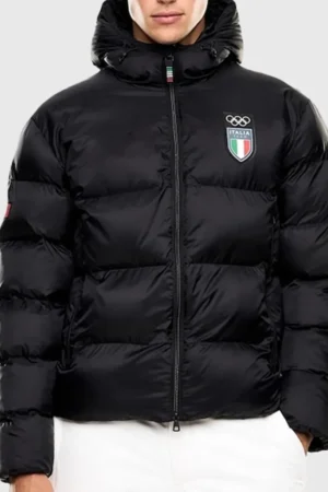 Olympics 2026 Black Puffer Jacket