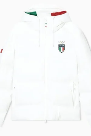 Team Italy White Puffer Jacket