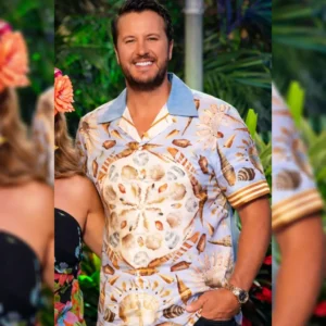 American Idol S24 Luke Bryan Denim Collar Hawaiian Shirt