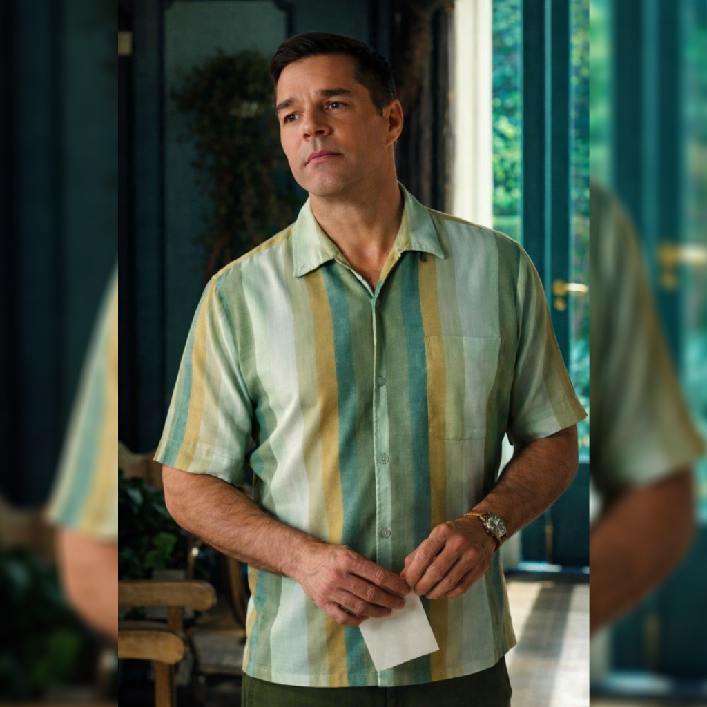 Palm Royale S02 Ricky Martin Striped Shirt