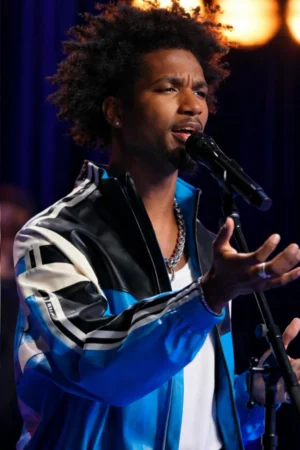 The Voice S29 Mike Steele Blue Leather Jacket